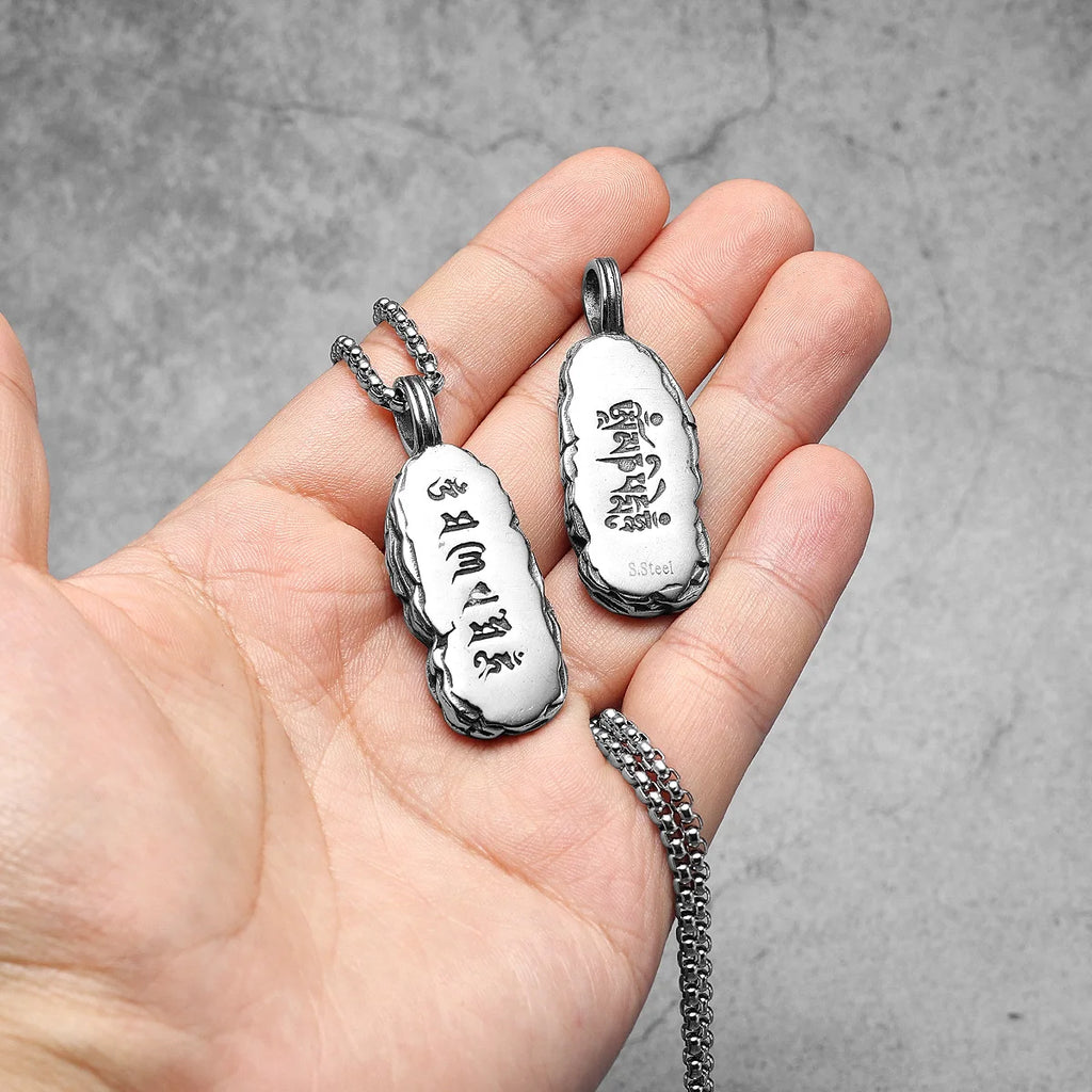 Mantra Pendant Necklace — Stainless Steel