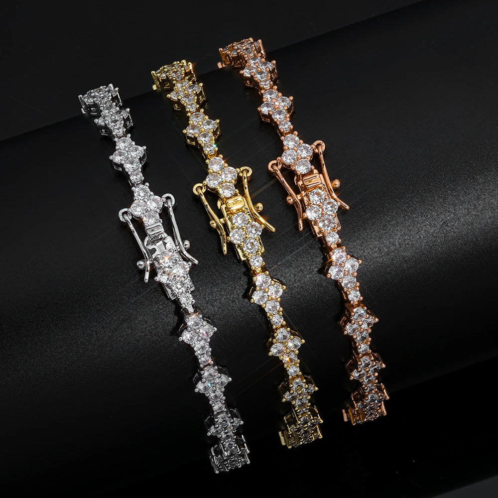 Rose Gold Tennis Bracelet Iced Out CZ 6MM
