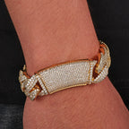 Gold Cuban Chain Necklace Iced Out 18MM 18K