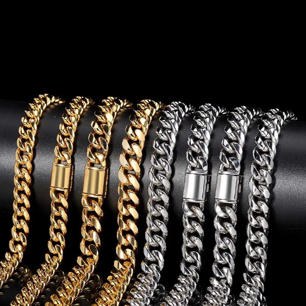 Black Cuban Chain Stainless Steel 8/10/12/14MM