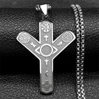 Norse Viking Compass Cross Pendant Necklace
