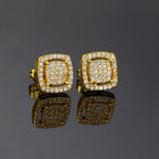Iced Out Square Zirconia Stud Earrings CZ