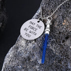 Stainless Steel Lightsaber Pendant Necklace Classic Movie Series Universe War Force Jewelry for Fans Gifts