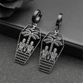 Skull Steel Earrings Dark Punk Coffin Hand Hoop