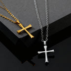 Minimalist Classic Cross Necklace for Men Women, Stainless Steel Chain Collar Necklace, Fashion Unisex Jewelry Gifts
