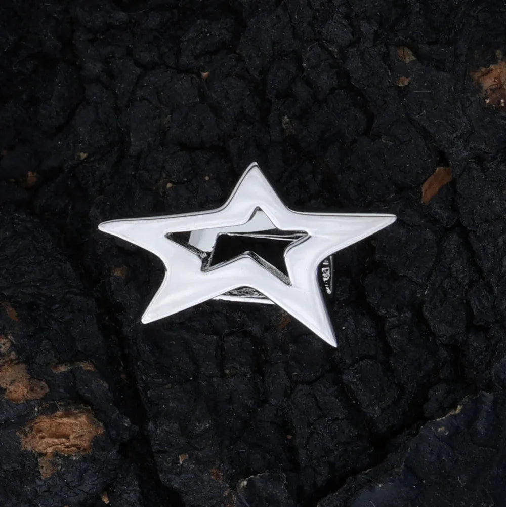 925 Silver Grillz Star Five-Point Statement