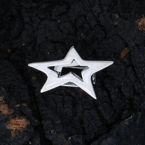 925 Silver Grillz Star Five-Point Statement