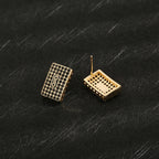 ‌ Brass Earrings with Zirconia Stones Square Minimalist Stud Earrings for Women Hot Sale Fashion Jewelry Gift