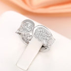 Angel Wing Feather Band Ring for Women — Silver-Tone