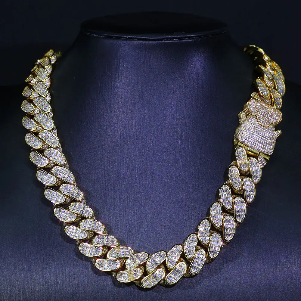Iced Out Cuban Necklace Stainless Steel 18MM