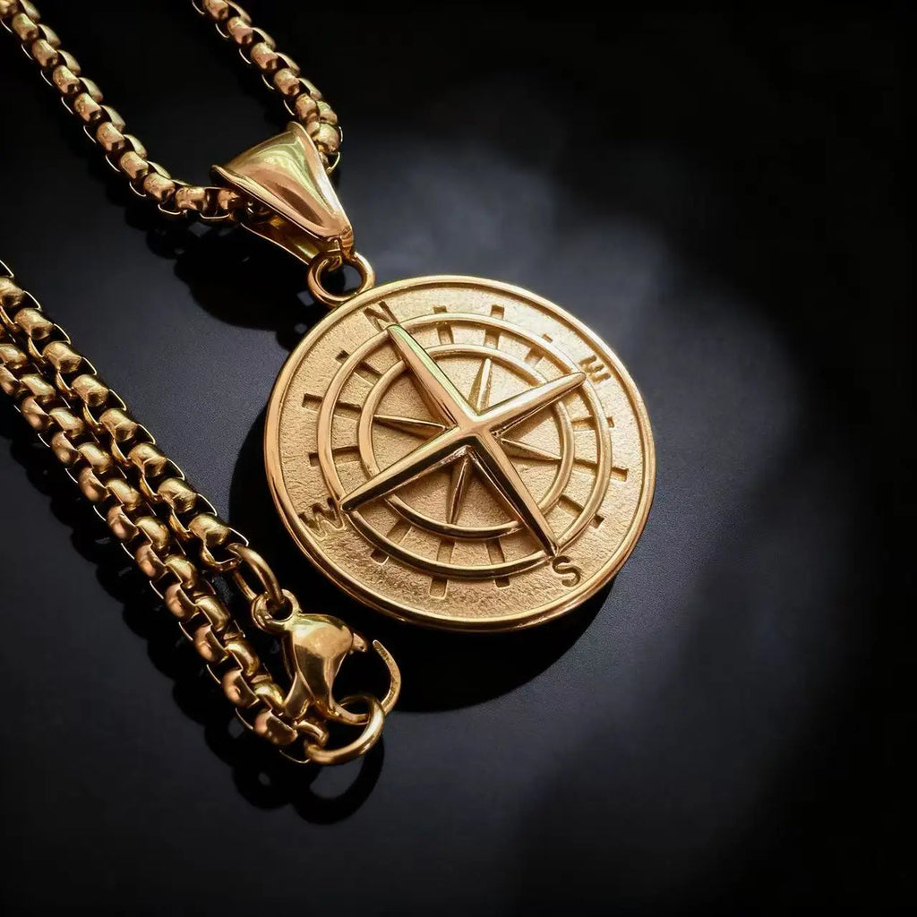 Compass Viking Steel Pendant 316L Vintage