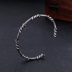 Vintage Thorn Wire Open Cuff Bracelet — Gothic, Stainless Steel