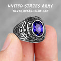 Stainless Steel Men Rings Rhinestone United States Army Punk Hip Hop for Biker Male Boyfriend Jewelry Creativity Gift Wholesale