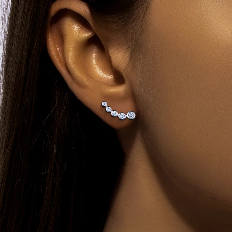 Iced Out Stud Earrings — 925 Silver