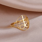 Leviathan Cross Satan Signet Ring — Stainless Steel