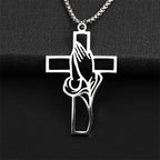 Jesus Cross Stainless Steel Pendant Necklace