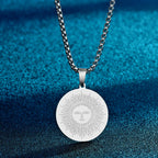 CHENGXUN Hindu Ganesha Coin Pendant Necklace for Men Womens Lord Ganesha Medallion Charm Neck Chain Spirit Totem Jewelry