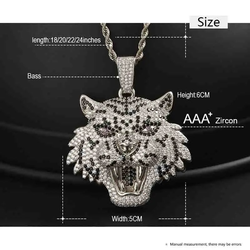 Iced Out Lion Rope Chain Pendant