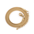 1.2mm Gold Color Plated Stainless Steel Chain Necklace Simple Square Snake Chain Men Necklace Fashionable Titanium Steel Jewelry