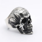Retro Skull Statement Ring — Silver