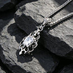 1PCS Cross-Border European and American Fashion Flame-Shaped Stainless Steel Non-Fading Men's Necklace, Shiny and Unique Sharp Arrow Pendant