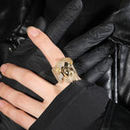 Iced Out CZ Pave Band Ring for Men — Two-Tone, Rapper Band