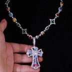 Iced Cross Pendant Necklace