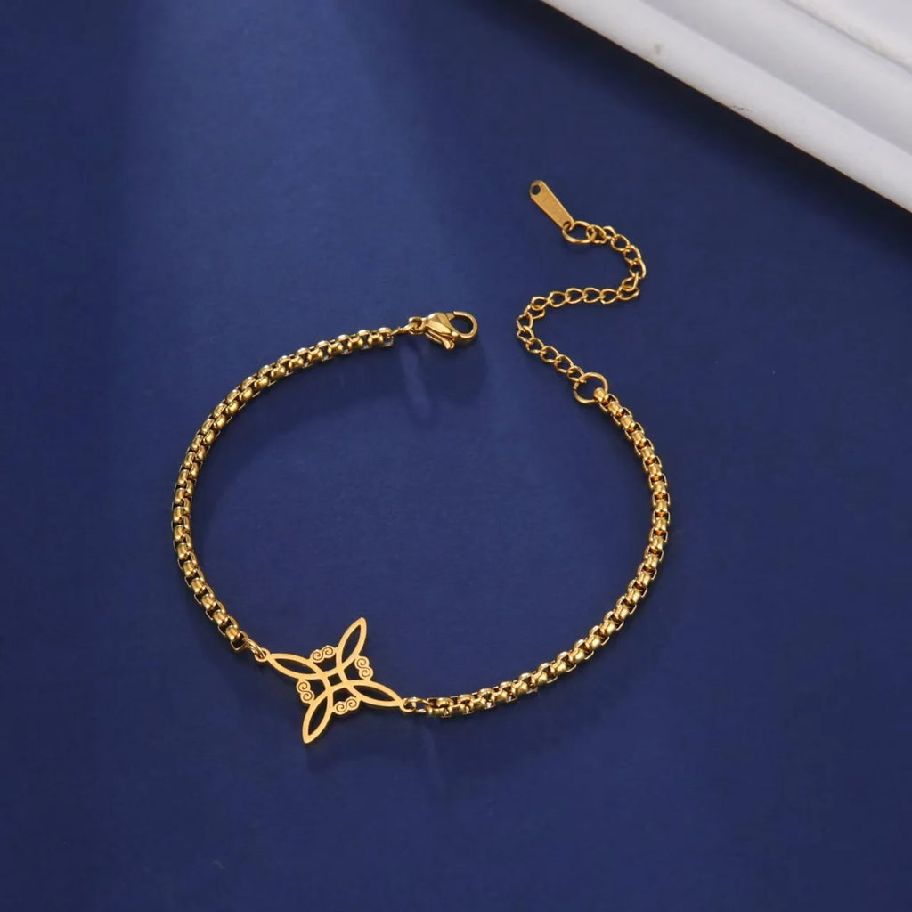 Witch Knot Irish Knot Bracelet for Women — Minimalist Two-Tone