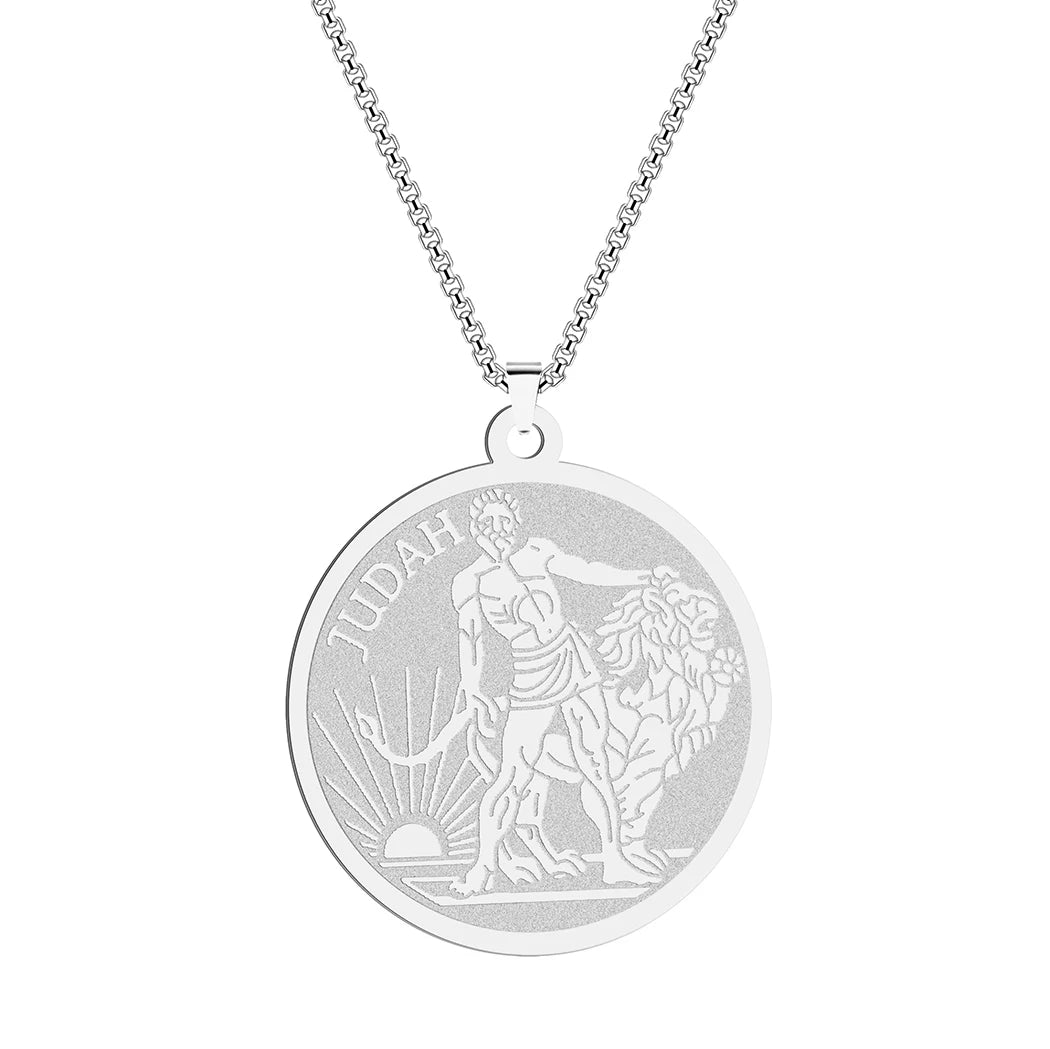 Lion of Judah Coin Pendant Necklace