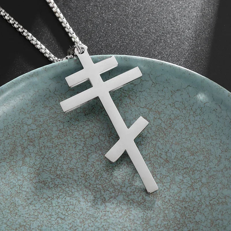 Jesus Christ Cross Mens Necklace Gold Color Cross Religious Pendant Necklace Accessory Chain Accessories