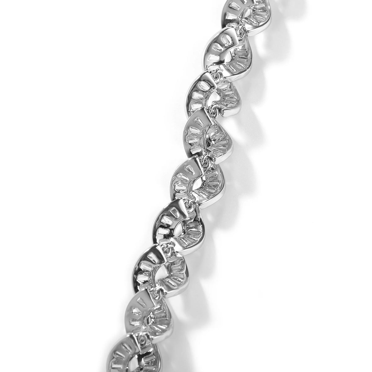 Iced Out Infinity Baguette Twist Cuban Bracelet 10mm — Two-Tone