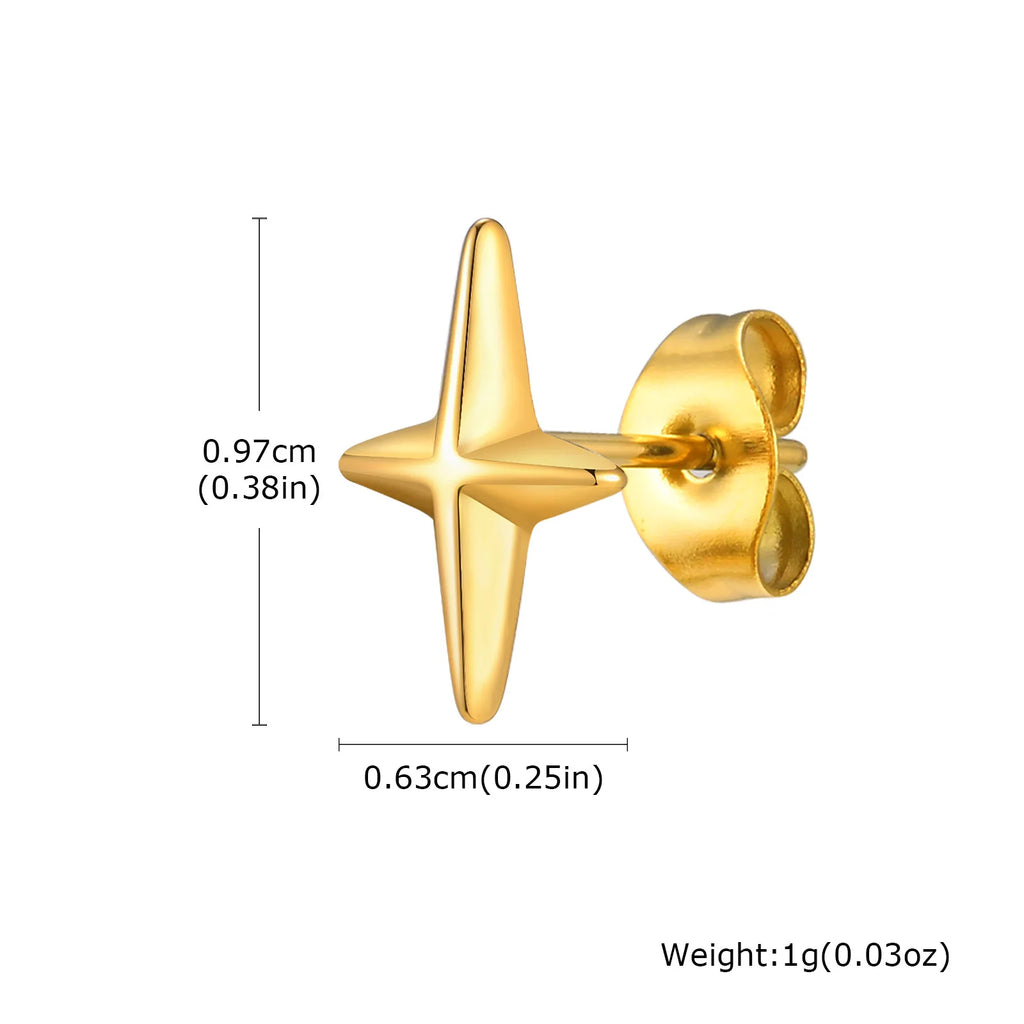 Black Star Stud Earrings — Stainless Steel