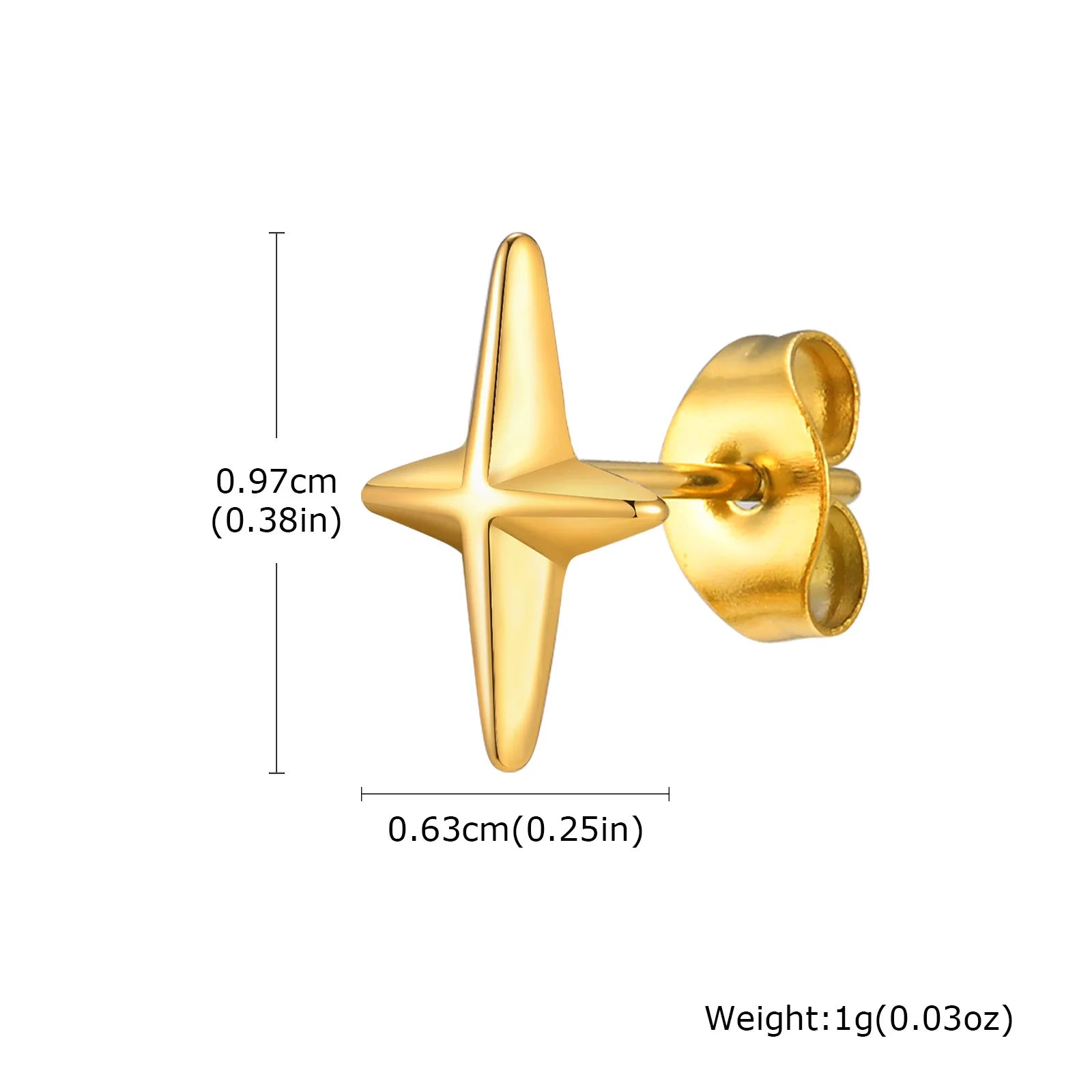Black Star Stud Earrings — Stainless Steel