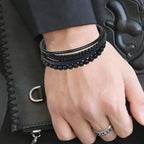 Charm Magnet Clasp Natural Stone Bead Bracelet — Stainless Steel