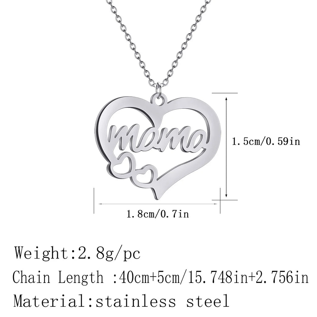 Mama Letter Pendant Necklace — Minimal