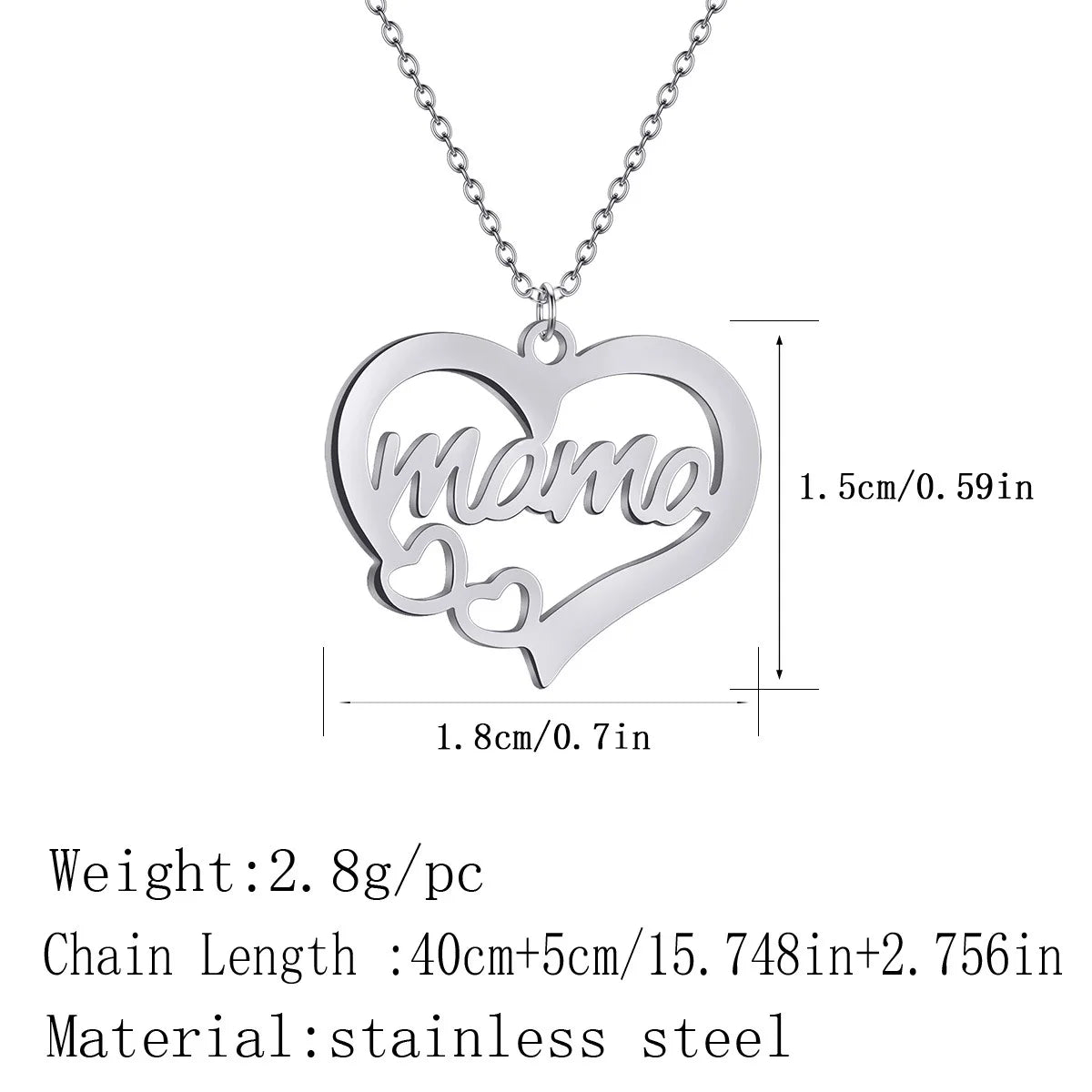 Mama Letter Pendant Necklace — Minimal