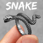 Poisonous Snake Ring 316L Stainless Steel Men Rings Rock Punk Vintage for Male Rider Jewelry Accessories Best Gift