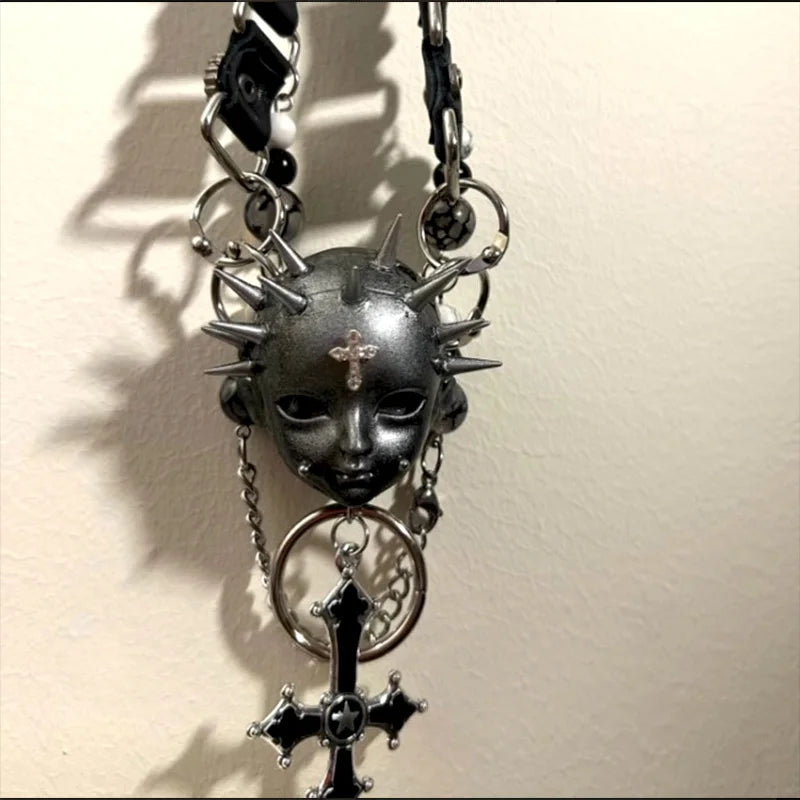 Cross Leather Pendant Necklace