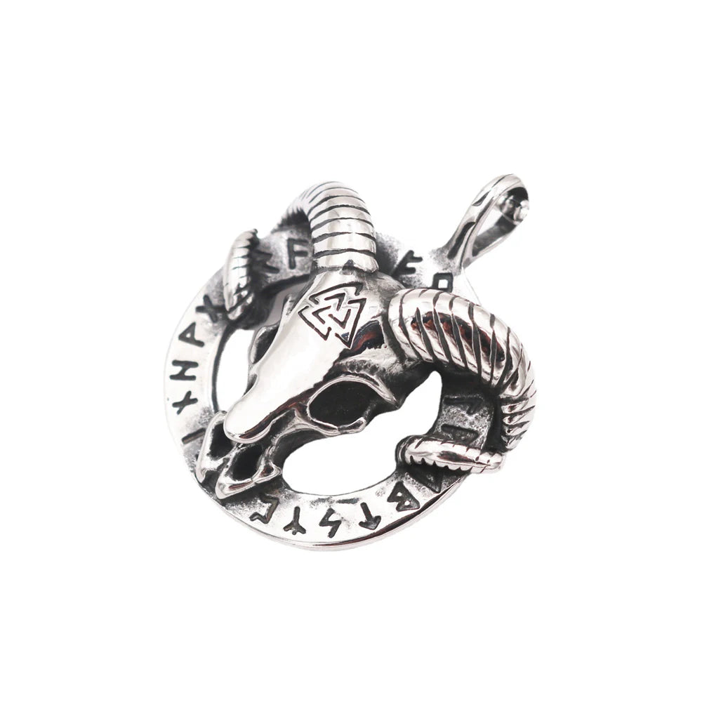 Skull Viking Steel Pendant Vintage Gothic 316L