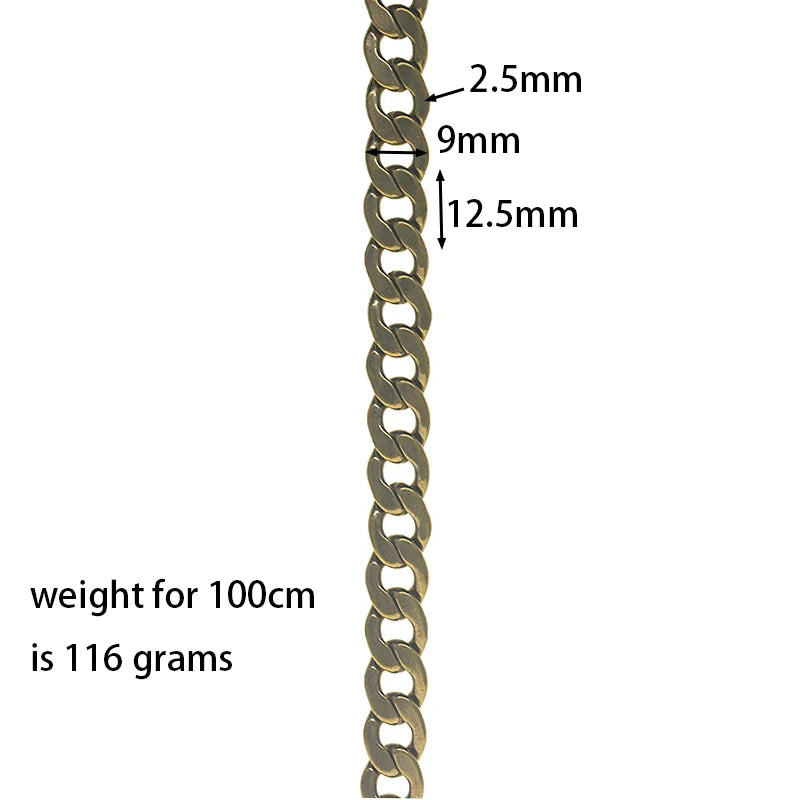 Oval Link Wallet Chain Necklace — 9mm Jeans Pocket Watch Chain