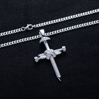 Iced Out Cross Pendant — 925 Silver