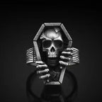 Men's Calvarium Skull Ring Gothic 316L Stainless Steel Biker Ring Motorcycle Band jewellery Party Gift OSR734