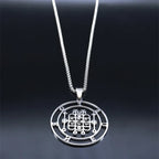 Demon Silver Pendant Seal Forneus Round Colares