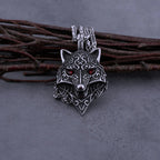 Viking Wolf Head Pendant Necklace — Stainless Steel
