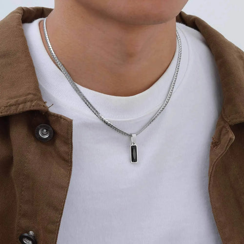 Black Cuban Chain Necklace — Stainless Steel