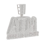 Iced Out Bling 5A CZ Letters ATM Addicted To Money Pendant Necklace 2 Colors Cubicz Zircon Men's HipHop 5mm Tennis Chain Jewelry