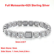 Silver-Tone Moissanite Bracelet — Lab CZ
