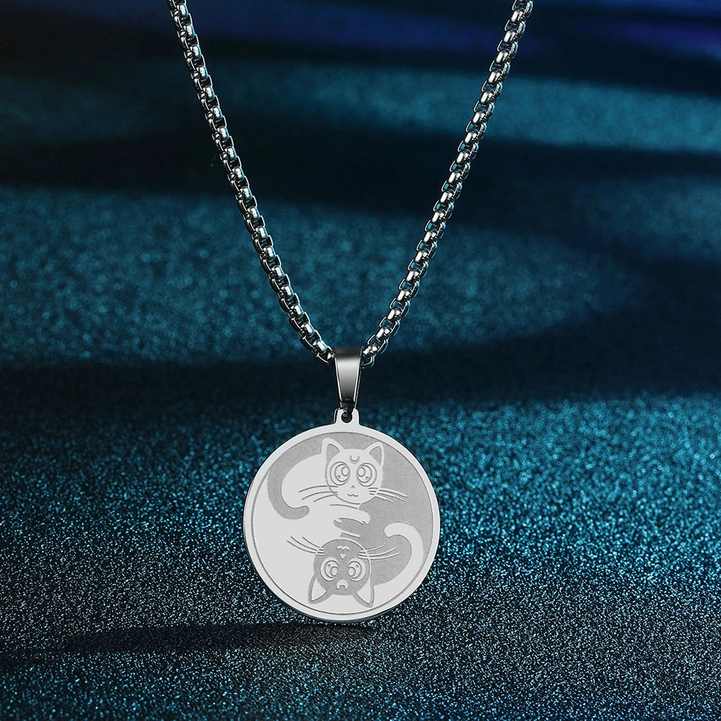 CHENGXUN Dainty Chef Knife Pendant Necklace for Women Men Steel Knife Charm Neck Chain Male Talisman Amulet Protection Jewelry
