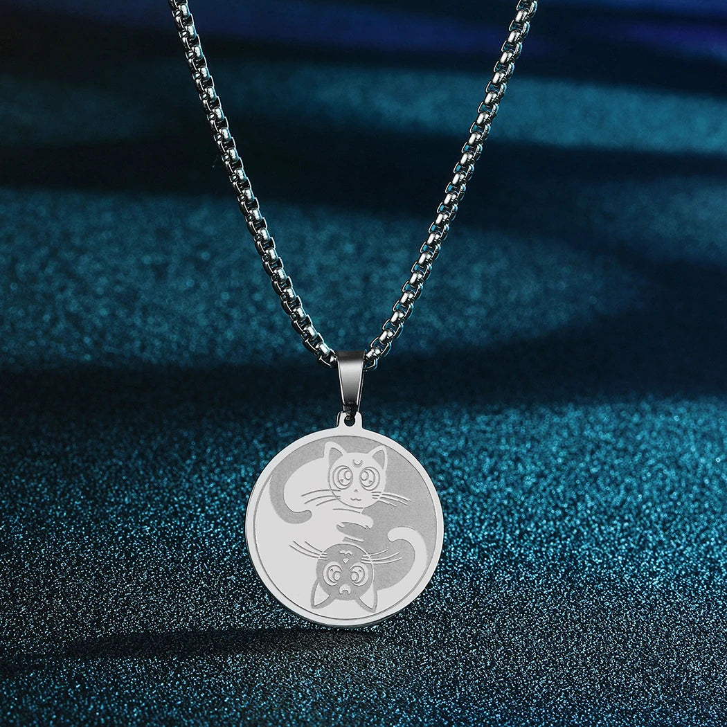 CHENGXUN Dainty Chef Knife Pendant Necklace for Women Men Steel Knife Charm Neck Chain Male Talisman Amulet Protection Jewelry