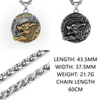 Viking Fenrir Wolf Pendant Necklace — Stainless Steel